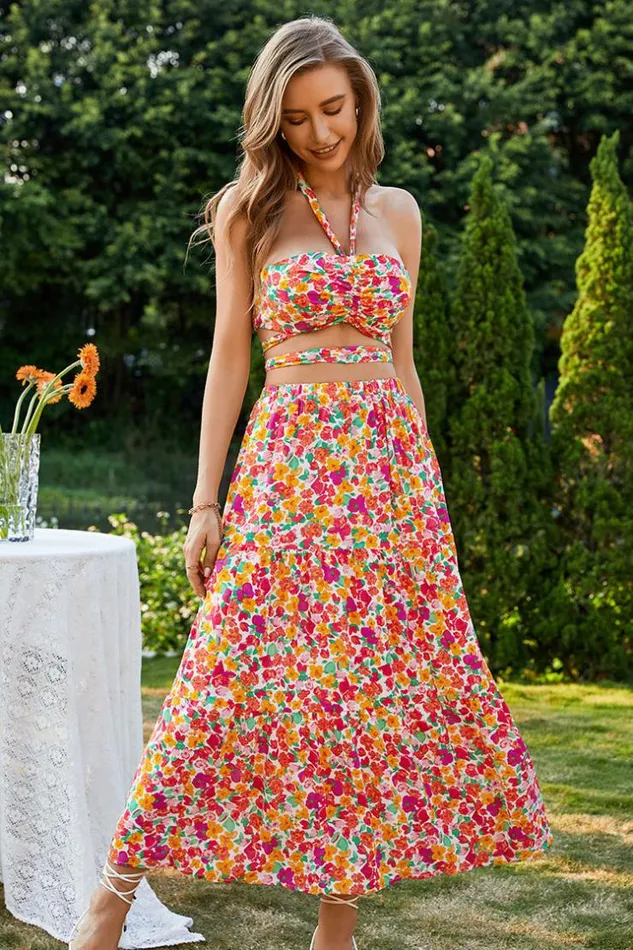 Women New In Dresses Cupshe Allegra Tie Waist Pleated AShape Dress Multicolor