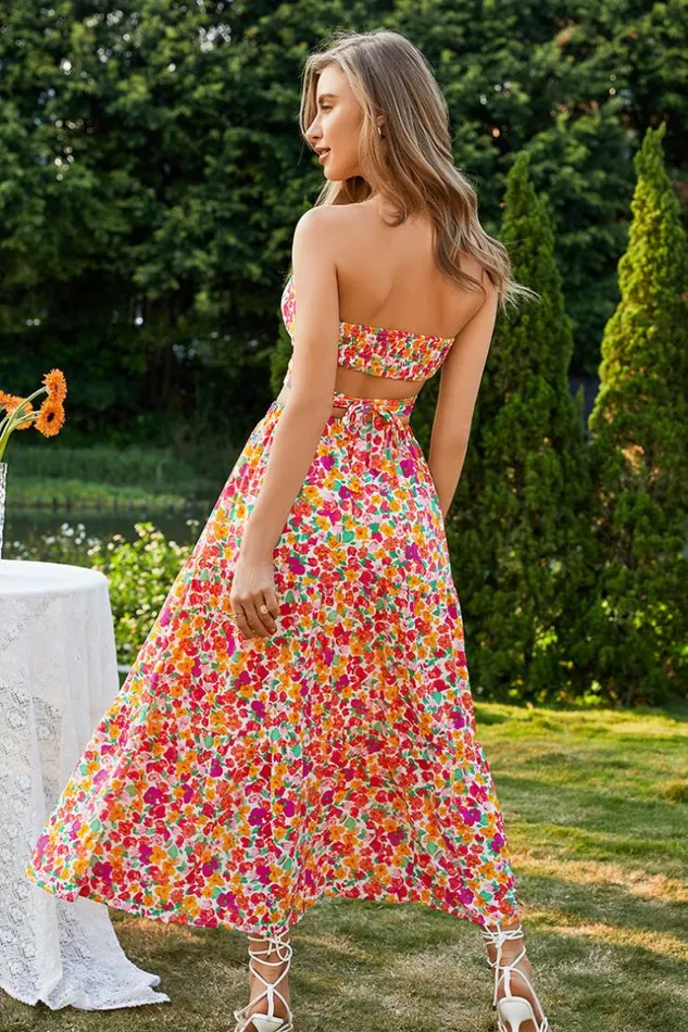 Women New In Dresses Cupshe Allegra Tie Waist Pleated AShape Dress Multicolor