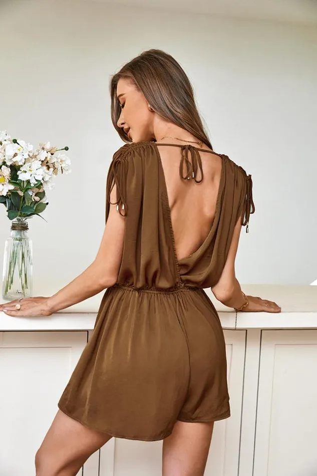 Women New In Dresses Cupshe Four Mile Beach Vneck Drawstring AShape Dress Brown Women New In Dresses Cupshe Four Mile Beach Vneck Drawstring AShape Dress Brown