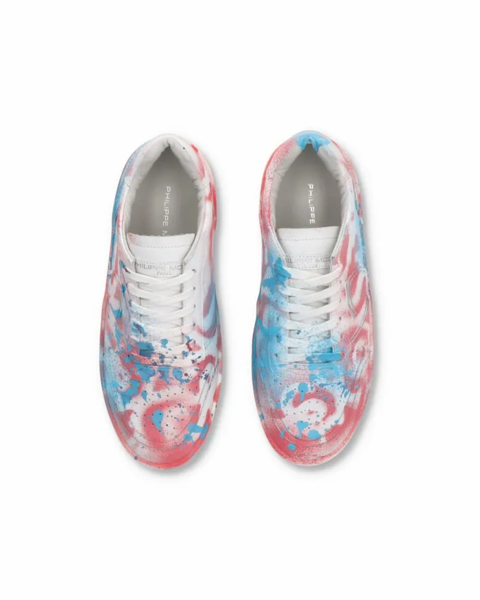 Women Nice Sneakers White Azure Pink Shoes Philippe Model Paris Street