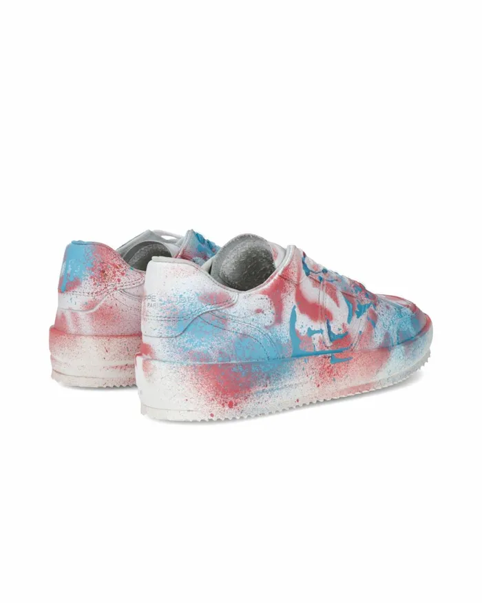 Women Nice Sneakers White Azure Pink Shoes Philippe Model Paris Street