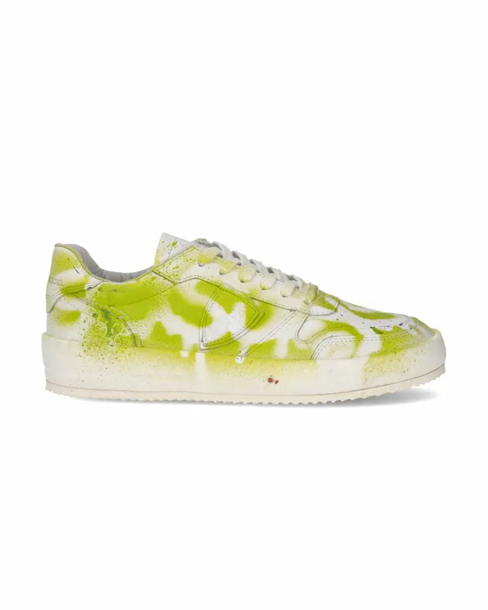 Women Nice Sneakers White Green Shoes Philippe Model Paris Street
