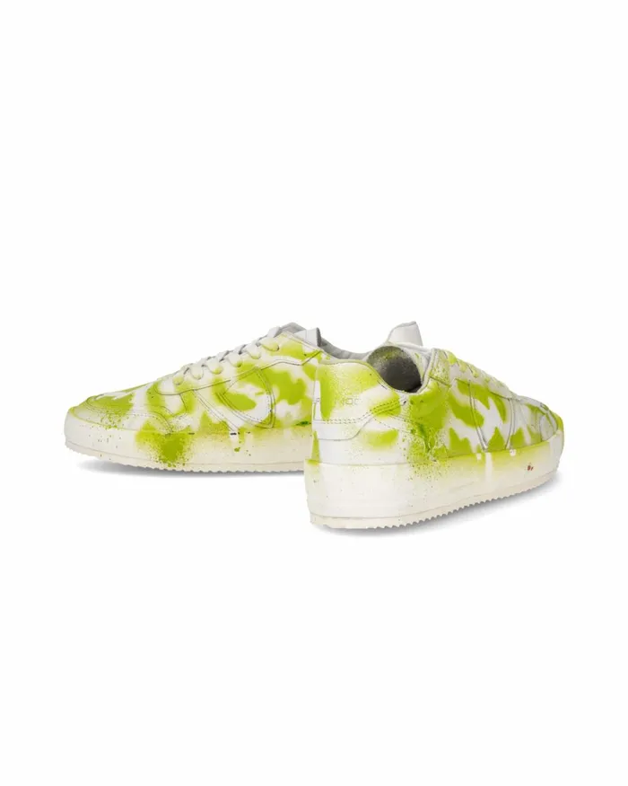 Women Nice Sneakers White Green Shoes Philippe Model Paris Street