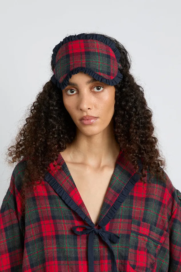 Women Nightwear Damson Madder Damson Pj Eye Mask 8211 Red Tartan