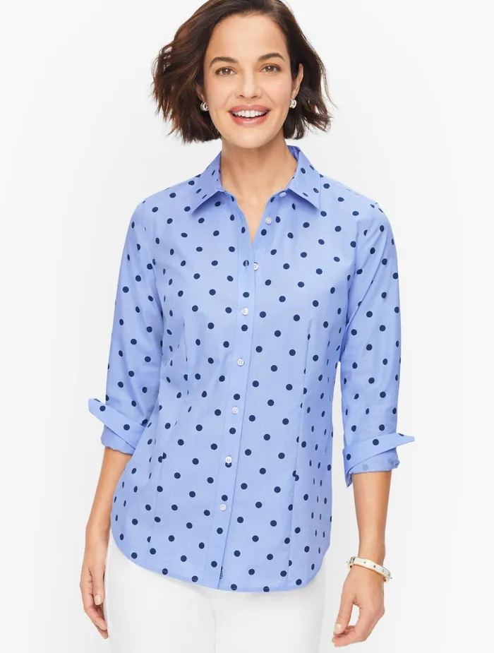 Women Non Iron Talbots Perfect Shirt Blue