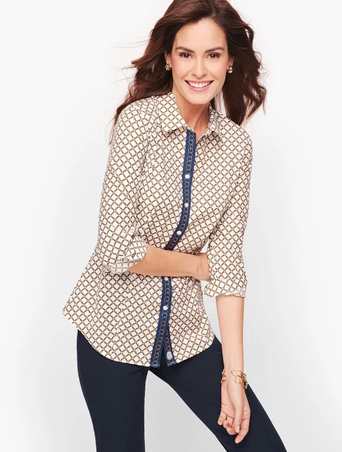 Women Non Iron Talbots Perfect Shirt Whitemarigold