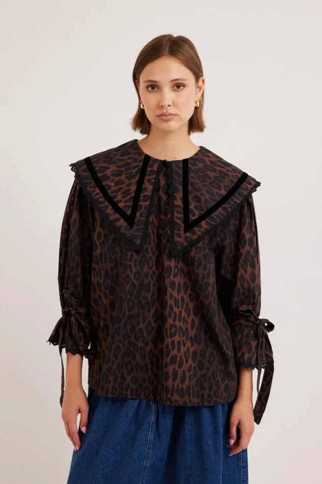 Women Occasion Wear Damson Madder Candice Blouse 8211 Leopard