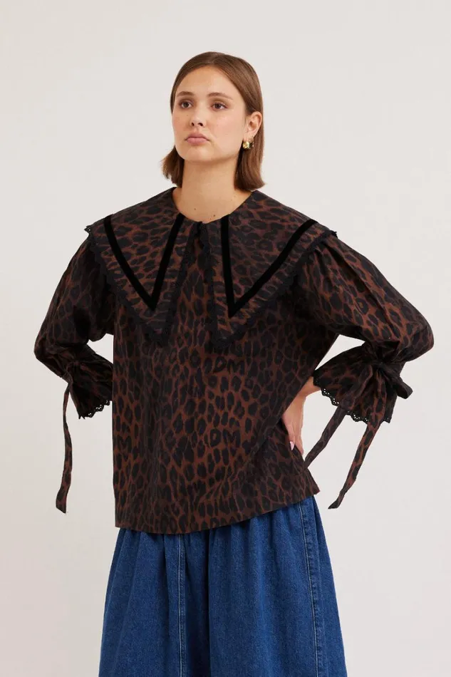 Women Occasion Wear Damson Madder Candice Blouse 8211 Leopard