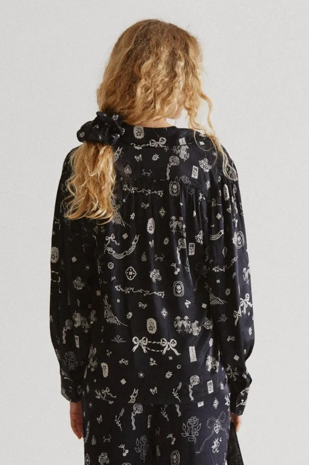 Women Occasion Wear Damson Madder Clairo Blouse 8211 Symbol Print