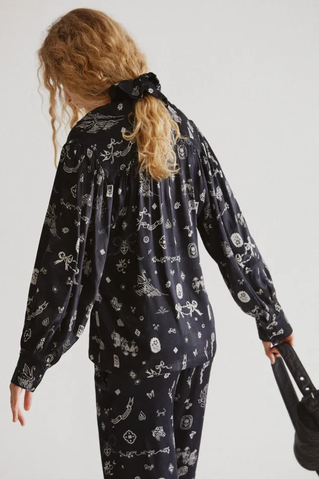 Women Occasion Wear Damson Madder Clairo Blouse 8211 Symbol Print