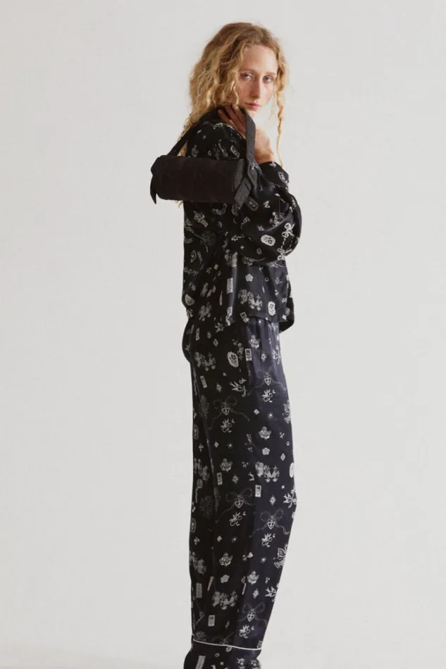 Women Occasion Wear Damson Madder Joni Pants 8211 Symbol Print