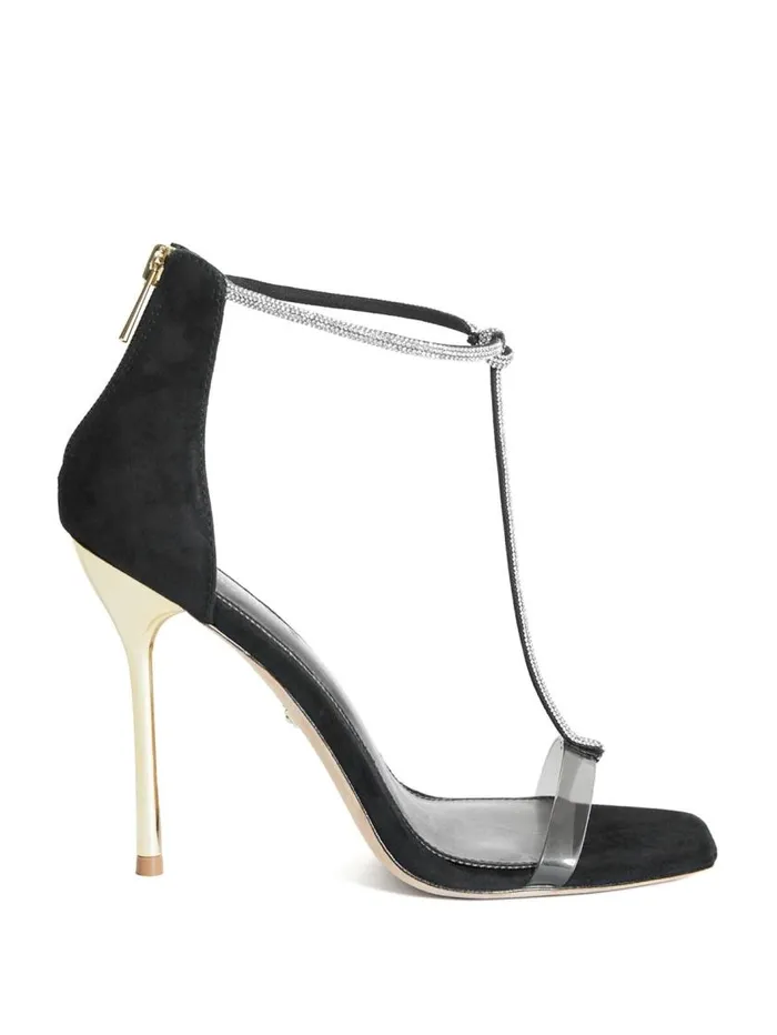 Women Olivia Embellished Heeled Sandal Black Snakeskin Marciano Shoes Women Olivia Embellished Heeled Sandal Black Snakeskin Marciano Shoes