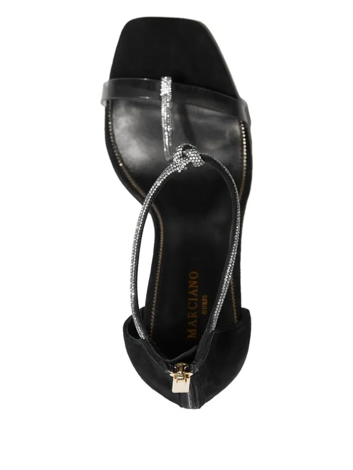 Women Olivia Embellished Heeled Sandal Black Snakeskin Marciano Shoes Women Olivia Embellished Heeled Sandal Black Snakeskin Marciano Shoes
