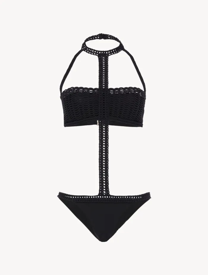 Women OnePiece Bathing Suits La Perla Trikini In Black With Soutache