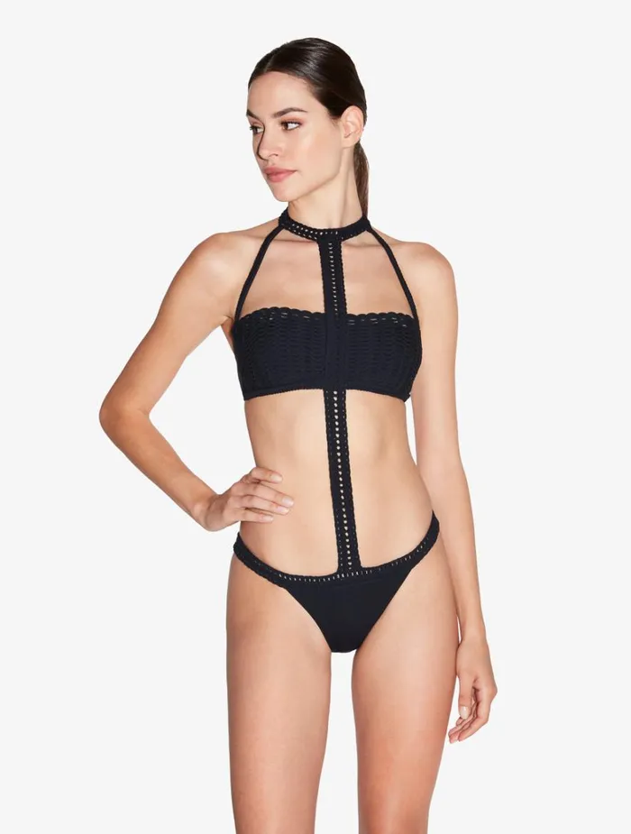 Women OnePiece Bathing Suits La Perla Trikini In Black With Soutache