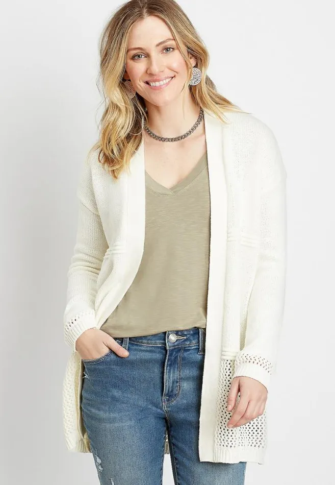 Women Open Stitch Cardigan Maurices Tops