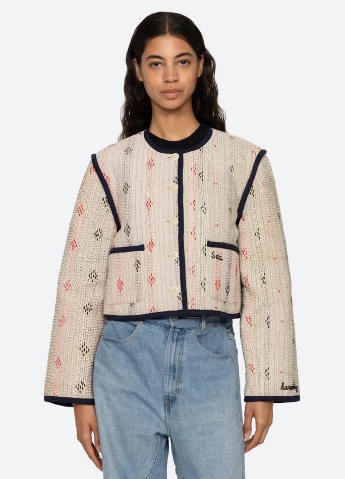 Women Outerwear Sea New York Kantha Jacket Coral