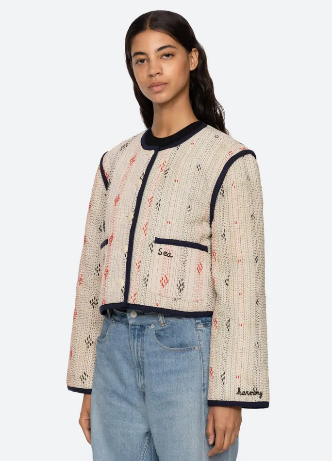 Women Outerwear Sea New York Kantha Jacket Coral