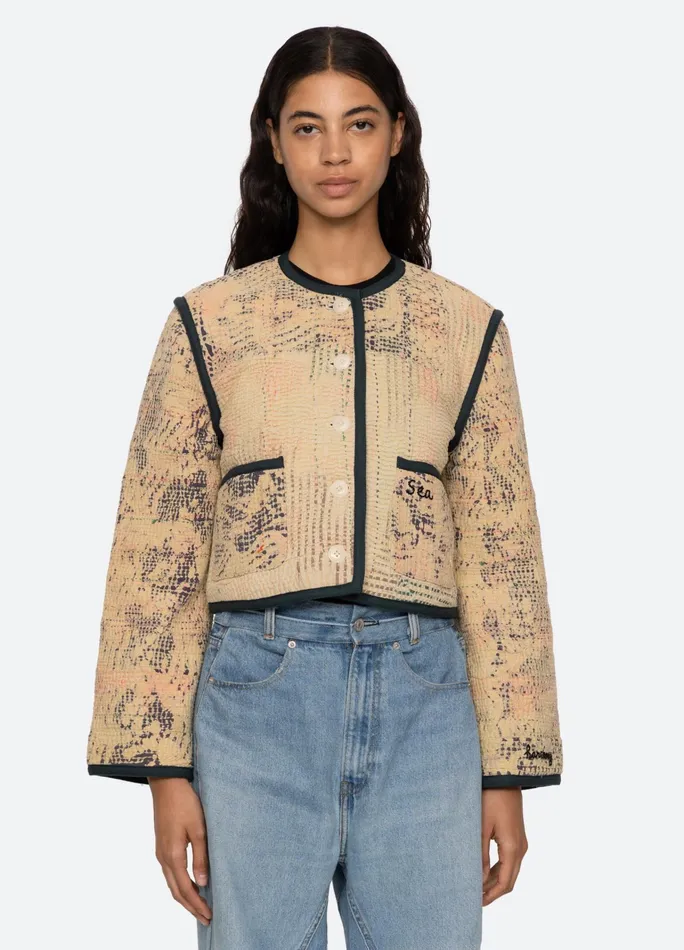 Women Outerwear Sea New York Kantha Jacket Coral