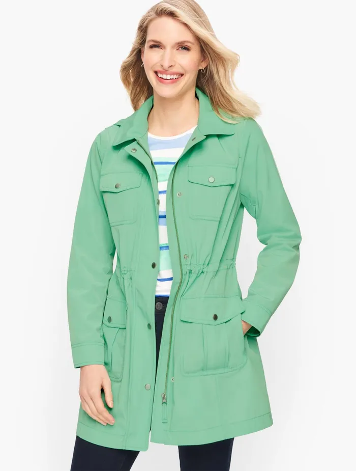 Women Outerwear Talbots Lightweight Rain Jacket Light Jade