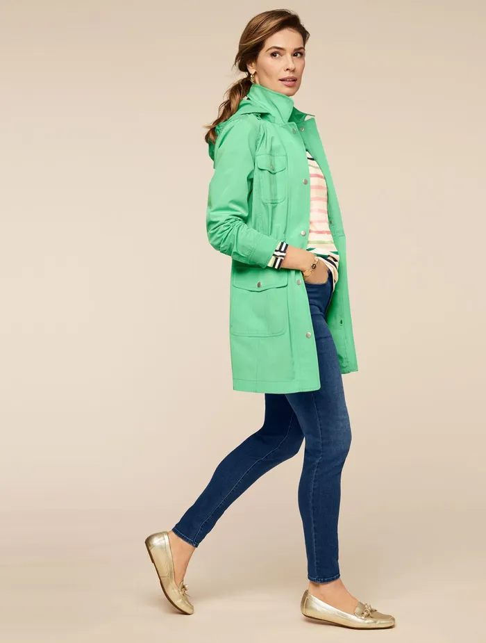 Women Outerwear Talbots Lightweight Rain Jacket Light Jade