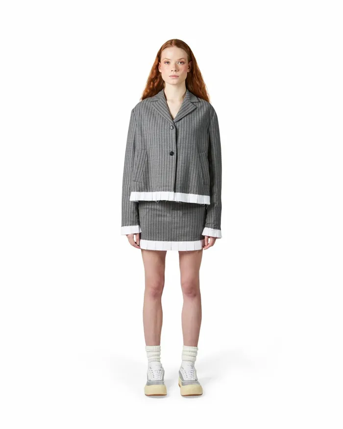 Women Oversize Jacket 8211 Grey Paris Philippe Model Paris Outerwear