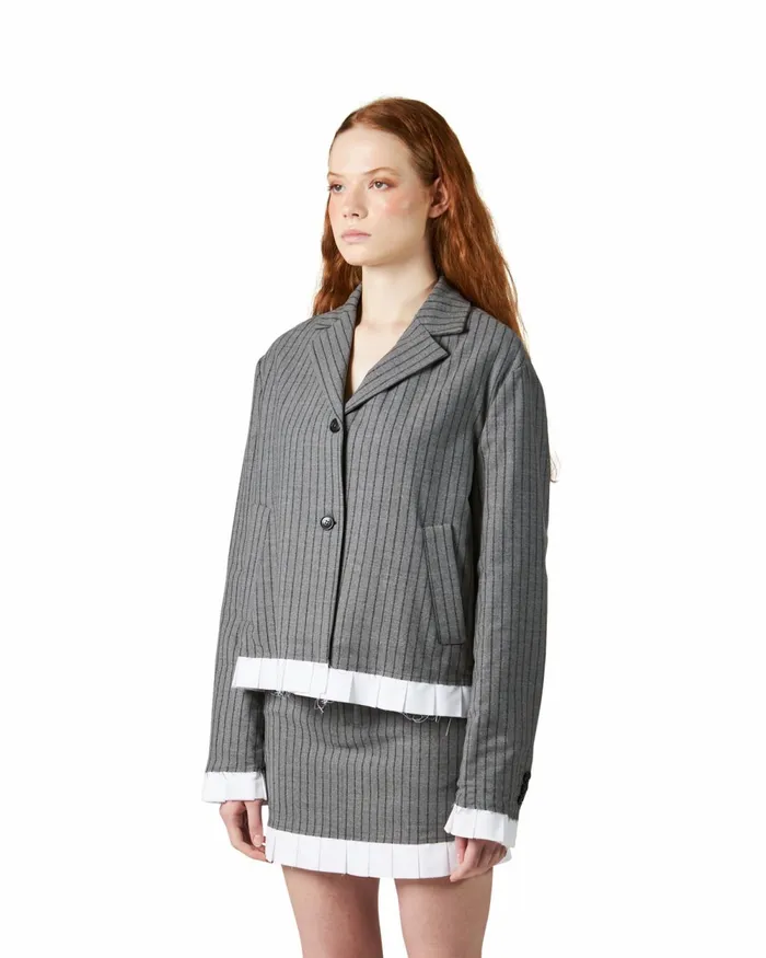 Women Oversize Jacket 8211 Grey Paris Philippe Model Paris Outerwear