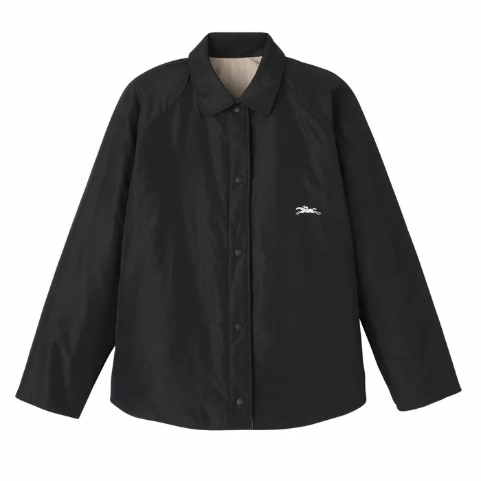 Women Padded Blouson BlackPaper Longchamp Coats and Jackets