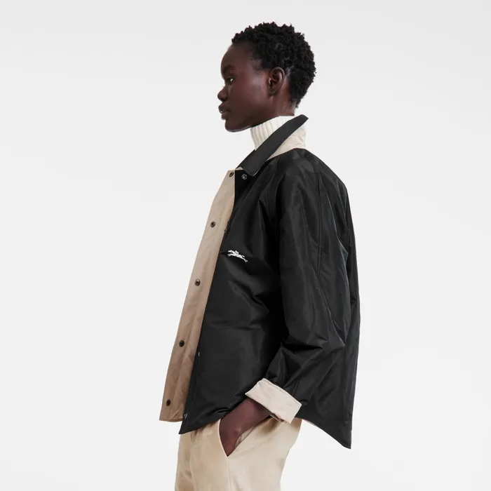 Women Padded Blouson BlackPaper Longchamp Coats and Jackets