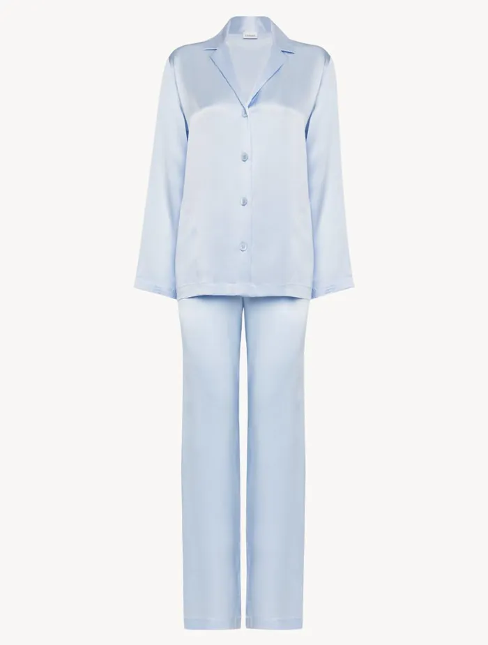 Women Pajamas La Perla Azure Silk Pajama Set