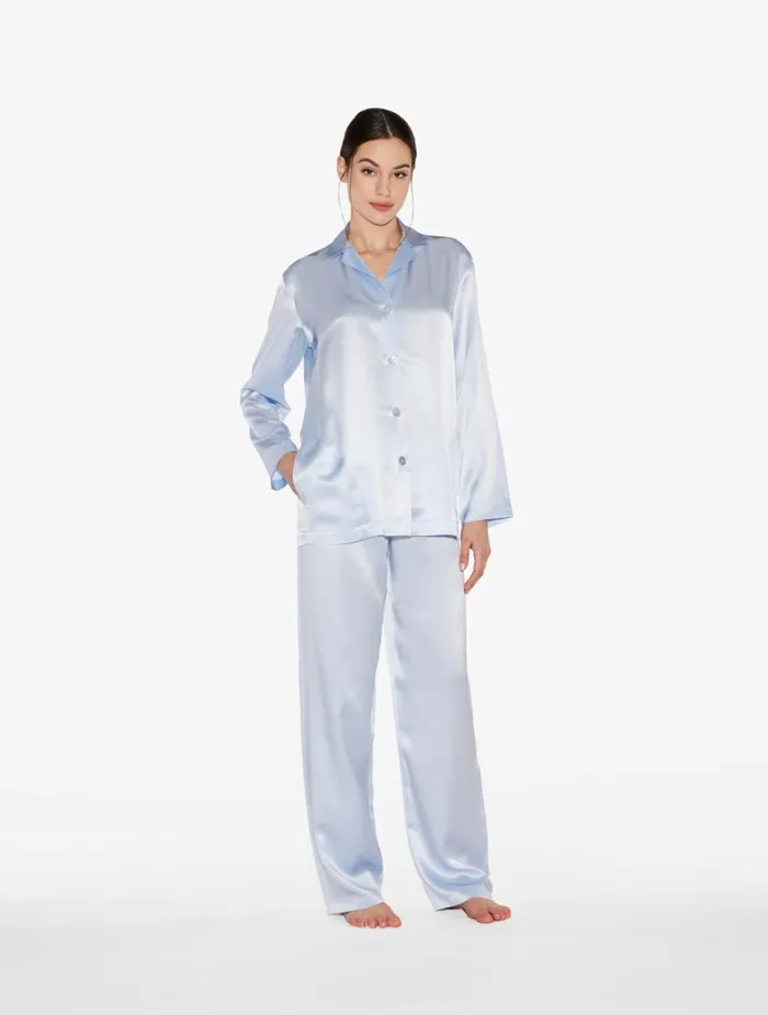 Women Pajamas La Perla Azure Silk Pajama Set