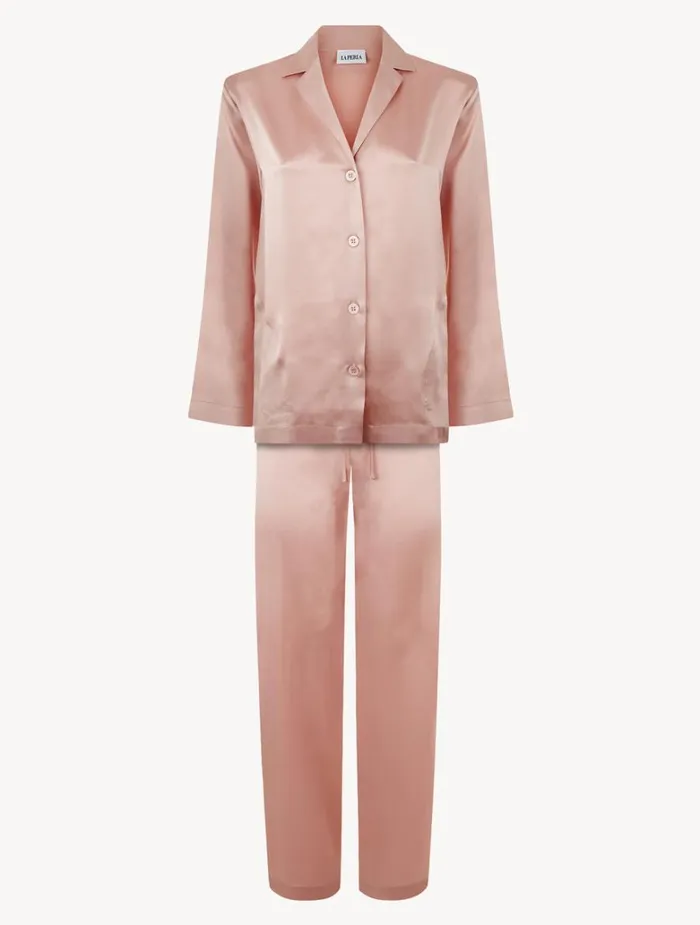Women Pajamas La Perla Powder Pink Silk Pajama Set