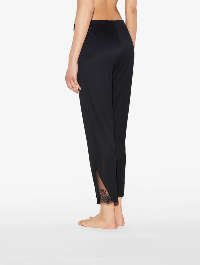 Women Pajamas La Perla Trousers In Black Modal With Embroidered Tulle