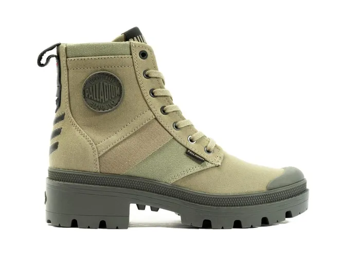 Women PALLABASE HI ARMY Palladium Heel Boots