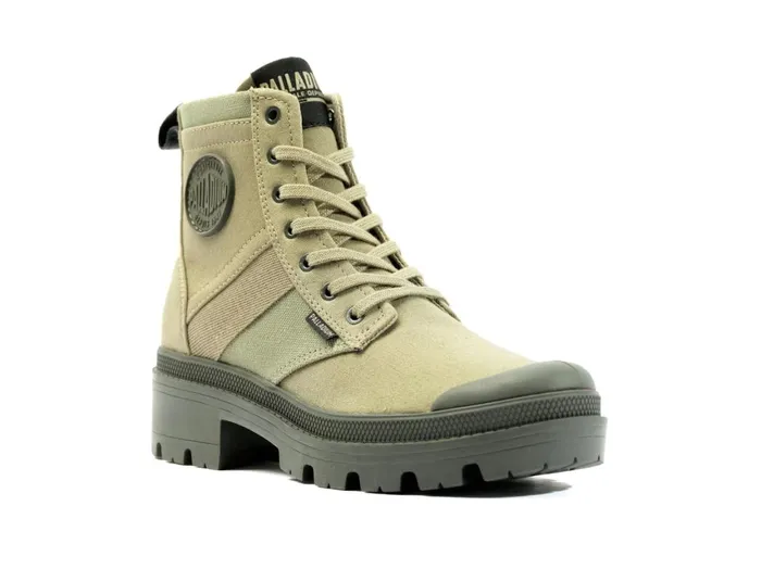 Women PALLABASE HI ARMY Palladium Heel Boots