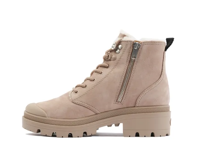 Women PALLABASE NUBUCK ZIP WL Palladium Heel Boots