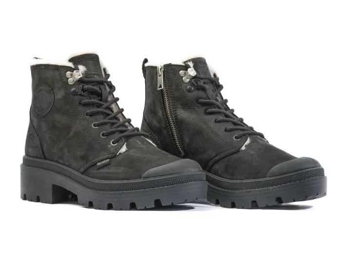 Women PALLABASE NUBUCK ZIP WL Palladium Heel Boots