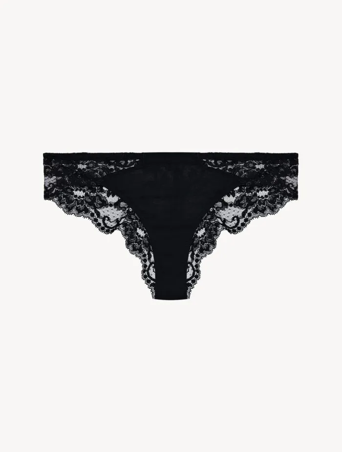 Women Panties La Perla Black Cotton Brazilian Briefs