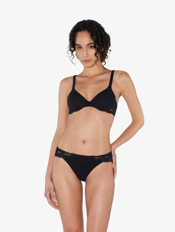 Women Panties La Perla Black Cotton Brazilian Briefs