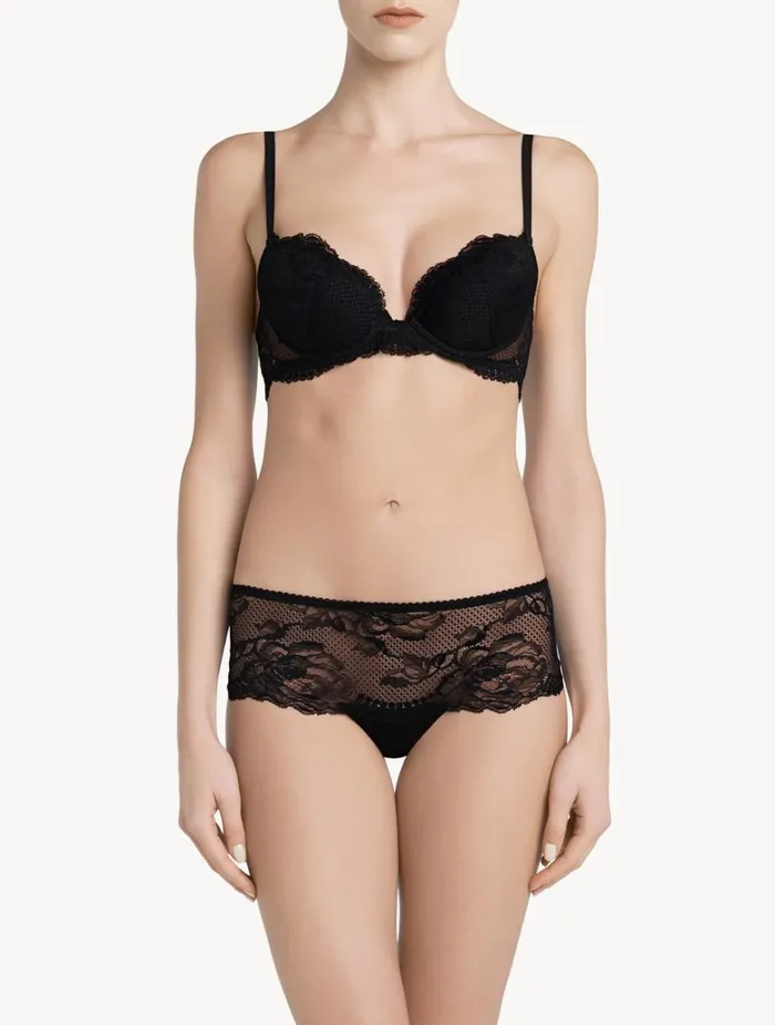 Women Panties La Perla Black Lace Boyshort Brief