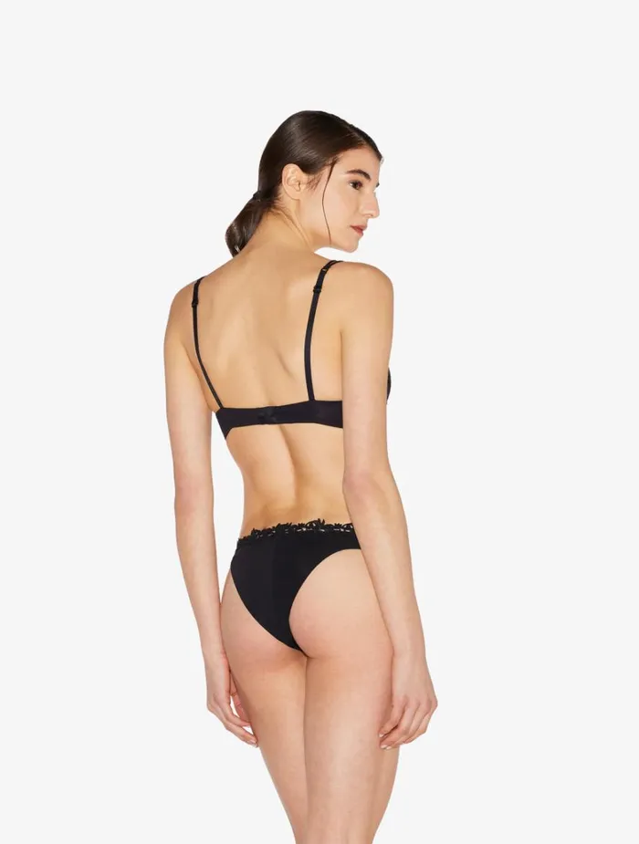 Women Panties La Perla Brazilian Brief In Black Lycra With Macrame