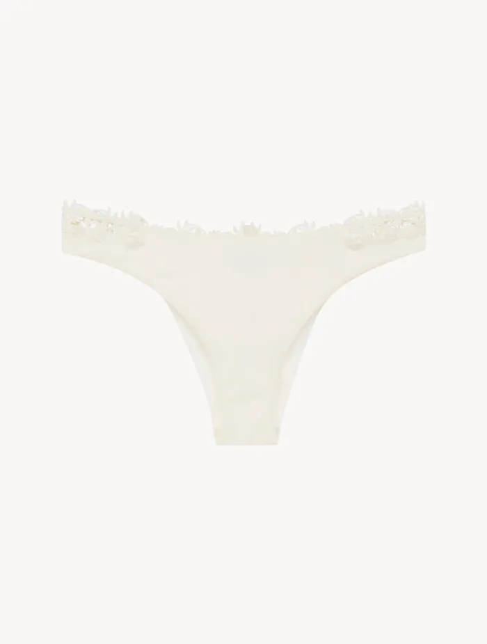Women Panties La Perla Brazilian Brief In Offwhite Lycra With Macrame