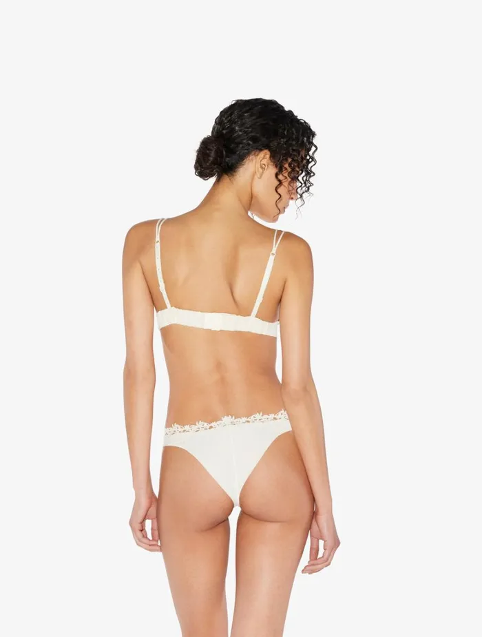 Women Panties La Perla Brazilian Brief In Offwhite Lycra With Macrame