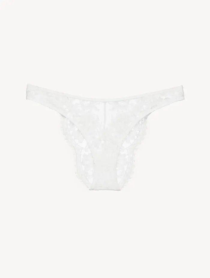 Women Panties La Perla Brazilian Brief In Off White With Cotton Leavers Lace