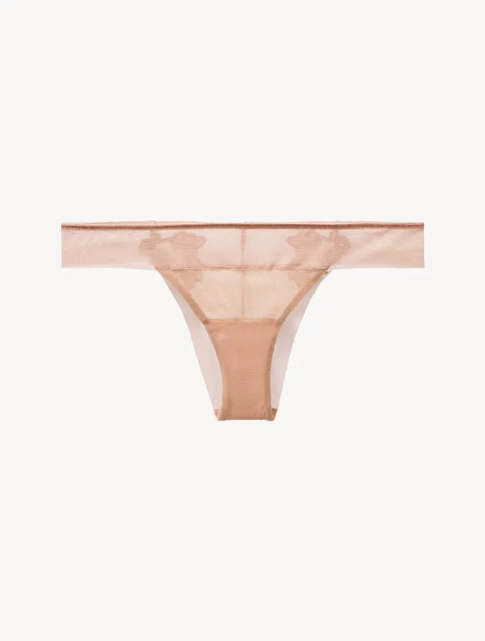 Women Panties La Perla Brazilian Briefs In Sand Stretch Tulle