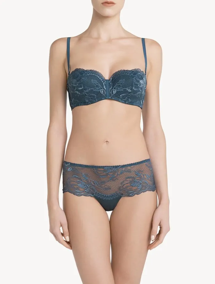 Women Panties La Perla Dark Blue Lace Boyshort Brief