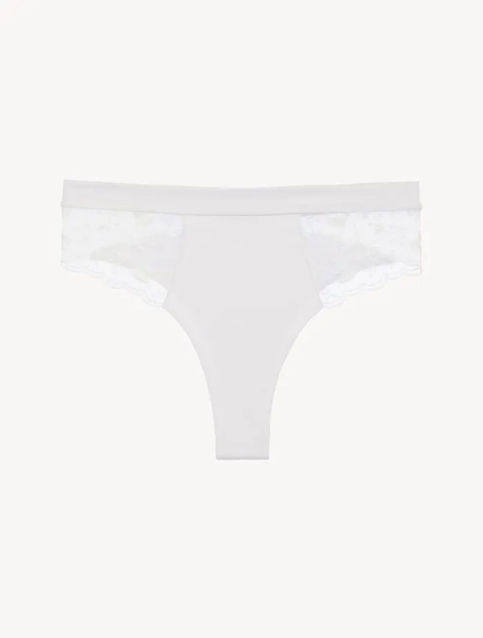 Women Panties La Perla High Waisted Briefs In Lys With Embroidered Tulle