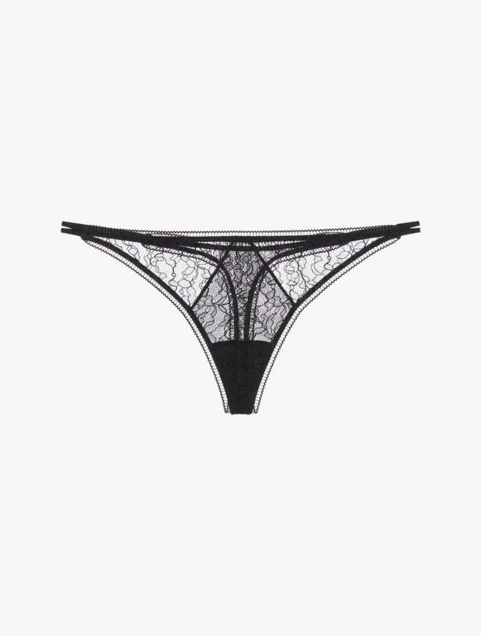 Women Panties La Perla Lace Thong In Onyx