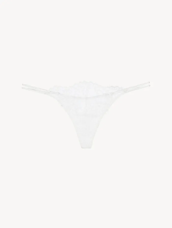 Women Panties La Perla Offwhite Leavers Lace Thong