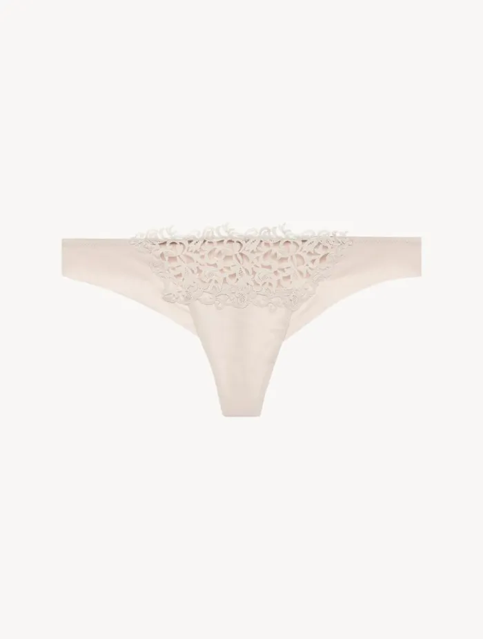 Women Panties La Perla Rose Beige Macram Thong